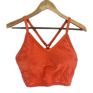 Aerie Seamless Jacquard Padded Longline Bralette Coral Orange XXL Loungewear